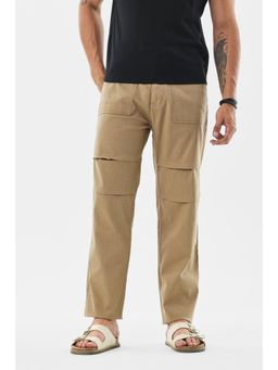 Snitch - Men Beige Solid Casual Trouser
