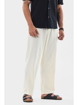 Snitch - Men Off White Stripes Casual Trouser