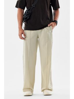 Snitch - Men Beige Stripes Casual Trouser