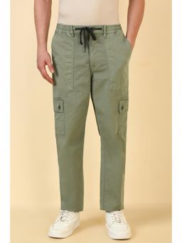 Allen Solly - Men Olive Solid Casual Trouser