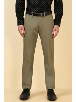 Allen Solly - Men Olive Solid Formal Trouser