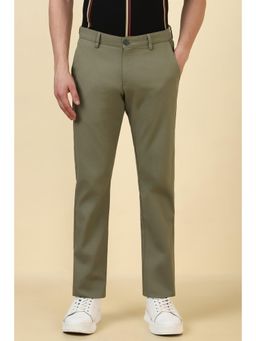 Allen Solly - Men Olive Solid Casual Trouser