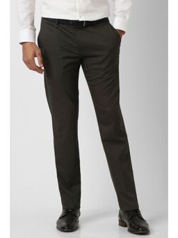 Van Heusen - Men Brown Solid Formal Trouser