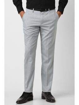 Van Heusen - Men Grey Solid Formal Trouser