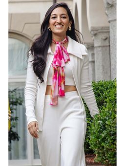 NeceSera - Double Collar White Rib Top