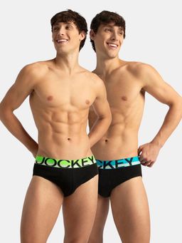 Jockey - FP01 Men Super Combed Cotton Solid Brief - Black New (Pack of 2)