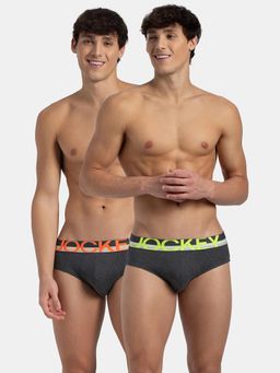 Jockey - FP01 Men Super Combed Cotton Solid Brief - Charcoal Melange (Pack of 2)