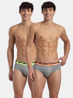 Jockey - FP01 Men Super Combed Cotton Solid Brief - Grey (Pack of 2)