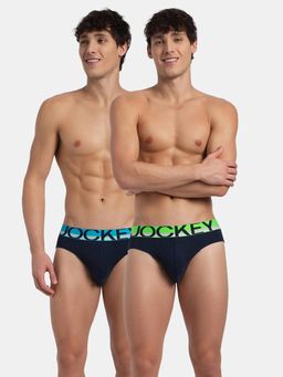 Jockey - FP02 Men Super Combed Cotton Rib Solid Brief - Navy (Pack of 2)