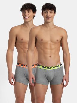 Jockey - FP03 Men Super Combed Cotton Rib Solid Trunk - Grey (Pack of 2)