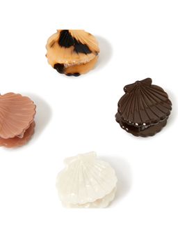 Accessorize London - Women's Pack Shell Resin Bulldogs (Pack of 4)
