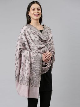 Pashmoda - Women Melange Mauve Kaani Wool Shawl