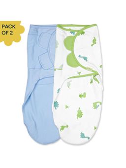 NINTARA BABY - Wake Me Not Swaddle Wrap Cotton Ultra-Soft Newborn Safe Velcro - Pack of 2