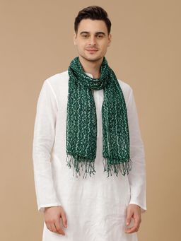 Linen Club - Printed Unisex Linen Stole - Green