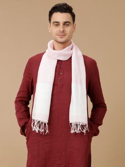 Linen Club - Stripes Unisex Linen Stole - Pink