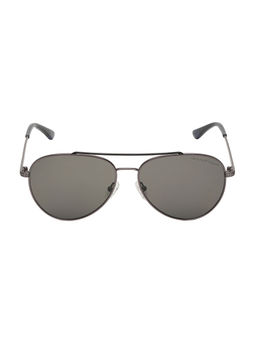 GANT - Black Lens Aviator Full Rim Round Black Frame Sunglasses (59)
