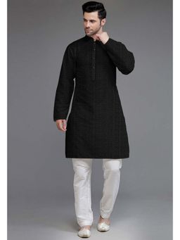 UTSAV FASHION - Embroidered Georgette Black Kurta with Pant