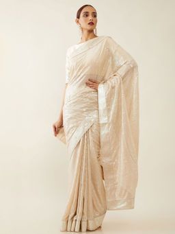 Soch - Embroidered Georgette Saree with Unstitched Blouse