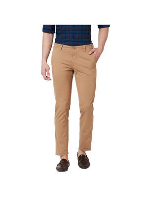 Parx Casual Trousers : Buy Parx Tapered Fit Solid Khaki Trouser Online ...