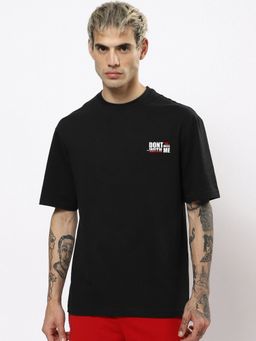 Bewakoof - Men's Black Bad Man Graphic Printed Oversized T-shirt