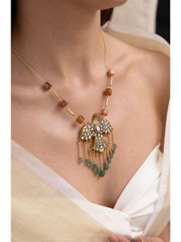 Joules By Radhika - Zulekha Brown Kundan Stone Studded Necklace