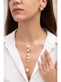 Joules By Radhika - Elara White Pearl Stone Necklace