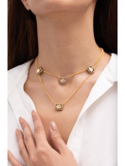 Joules By Radhika - Ravika White Stone Studded Layered Necklace