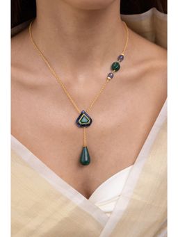Joules By Radhika - Vrisha Green Stone Long Necklace