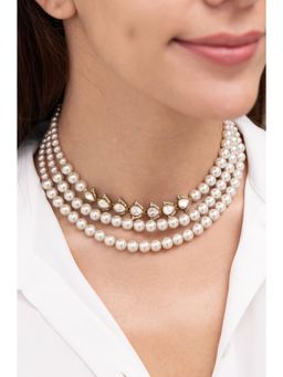Joules By Radhika - Ashifya White Pearl Stone Choker