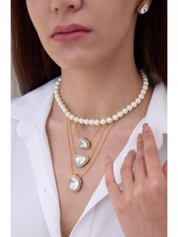 Joules By Radhika - Zelina Pearl Stone Studded Necklace