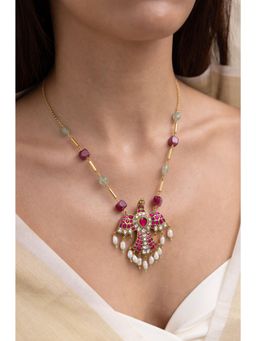 Joules By Radhika - Veera Multi-Color Stone Pearl Long Necklace