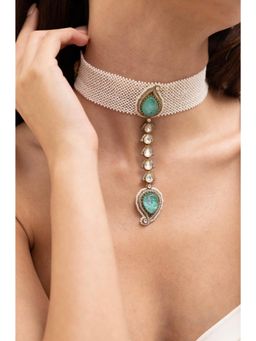 Joules By Radhika - Meira Turquoise Stone Kundan Choker