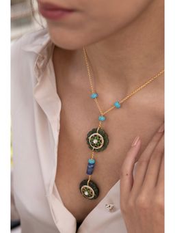 Joules By Radhika - Zunaira Multi-Color Stone Pearl Necklace