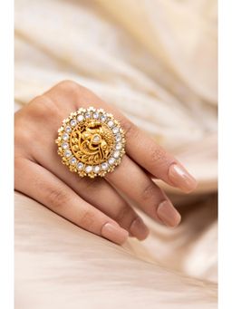 Joules By Radhika - Mrunala Kundan Adjustable Ring