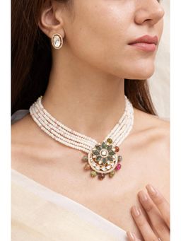 Joules By Radhika - Reeva Multi-Color Beads Kundan Necklace Set