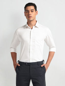 Arrow - Men White Printed Auto Press Shirt