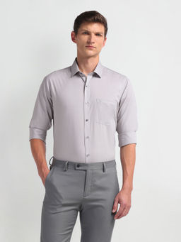 Arrow - Men Grey Solid Long Sleeve Shirt