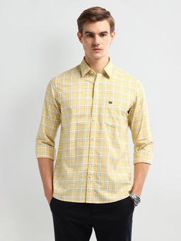 Arrow Sports - Men Yellow Manhattan Slim Fit Cotton Shirt