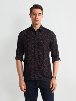 Arrow Sports - Men Black Manhattan Slim Fit Cotton Shirt