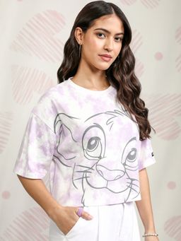 TOKYO TALKIES - Women Disney The Lion King Wo Lavender Tie-Dye Boxy Crop T-Shirt
