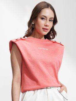 TOKYO TALKIES - Women Street By Solid Relaxed Fit Round Neck T-shirt