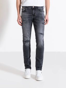 Antony Morato - Men Black Washed Mid-Rise Slim Fit Jeans