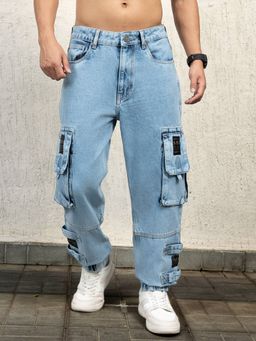 Hubberholme - Men Straight Fit Low-Rise Cotton Cargo Jeans