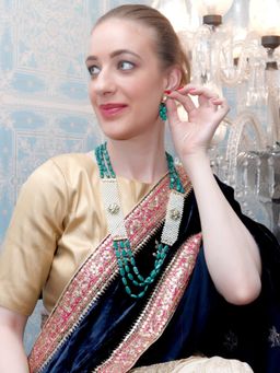 Odette - Designer Stones and Kundan Necklace (Set of 2)