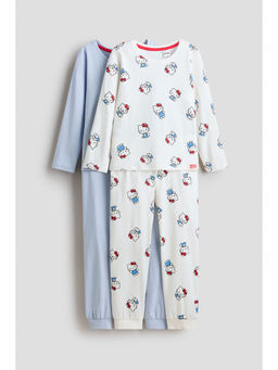 H&M - Girls White 2-Pack Cotton Pyjamas