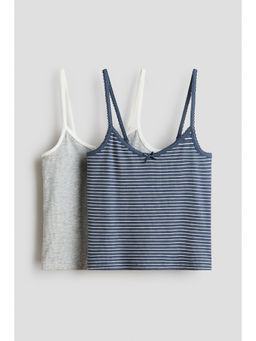 H&M - Girls Blue 2-Pack Cotton Pyjama Tops
