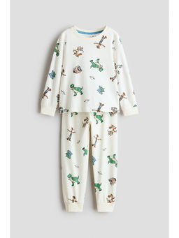 H&M - Boys White Printed Cotton Pyjamas