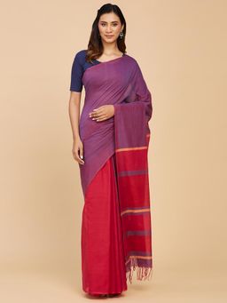 Fabindia - Purple Cotton Woven Sari