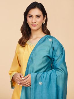 Fabindia - Turquoise Cotton Silk Dupatta
