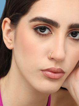 Sohi - Women Gold Plated Designer Stone Nose Pin